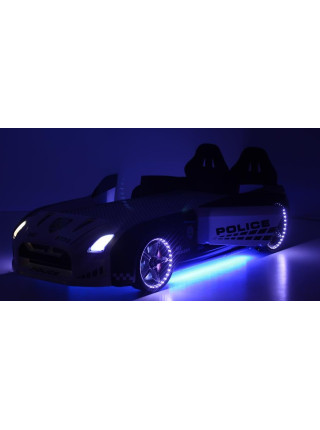 Ліжко машина з підсвічуванням Поліція Порше, двері відкриваються